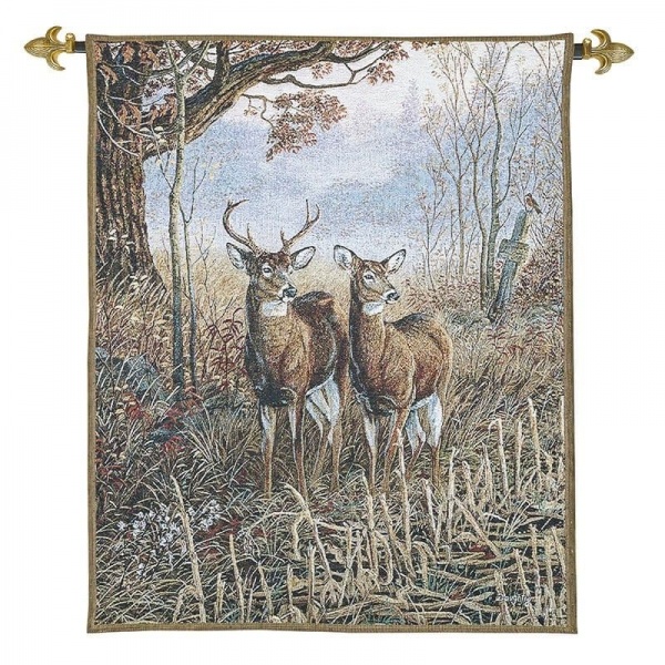 Woodland Deer - Fine Woven Tapestry Wallhanging